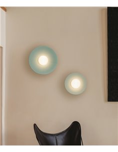 Aplique de pared Artic Circle - Milán - Pantalla cinta verde turquesa y crema, Ø 35/45/55 cm