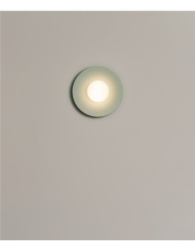Aplique de pared Artic Circle - Milán - Pantalla cinta verde turquesa y crema, Ø 35/45/55 cm