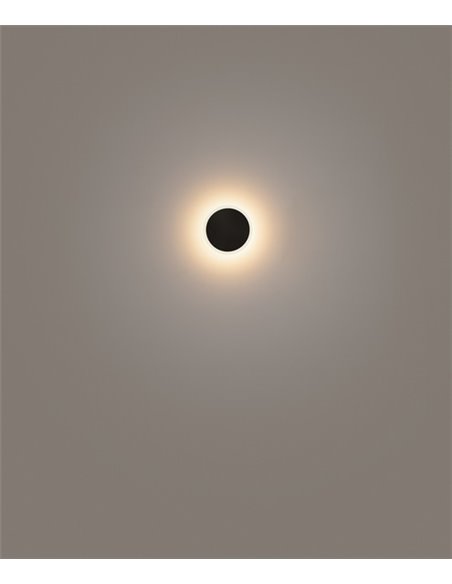 Aplique de pared Horizon W15 - Milán - Lámpara de pared cortada a laser, Acero negro, LED 2700K, 15 cm