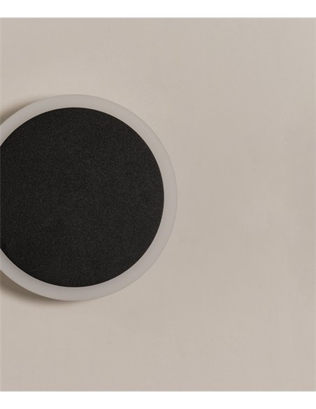 Aplique de pared Horizon W15 - Milán - Lámpara de pared cortada a laser, Acero negro, LED 2700K, 15 cm