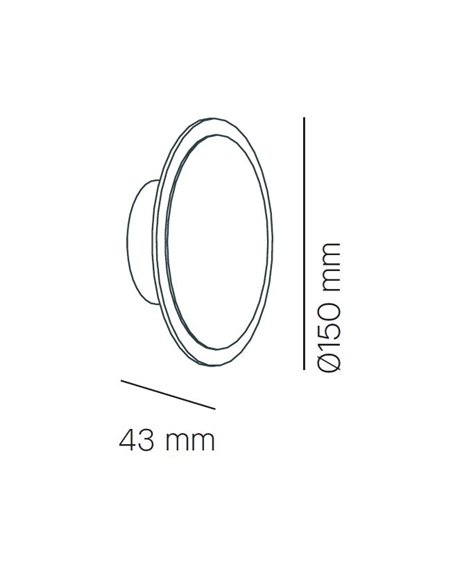 Aplique de pared Horizon W15 - Milán - Lámpara de pared cortada a laser, Acero negro, LED 2700K, 15 cm