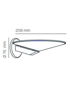 Aplique de pared Pla - Milán - Lámpara de pared minimalista, Aluminio gris+cobre+blanco, LED 2700K 2
