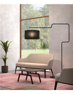 Lámpara de pie Zig – Pujol – Lámpara tipo arco negra, 163-180 cm