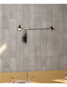 Aplique de pared Duo 2 – Pujol – Lámpara de lectura, 2 brazos orientables