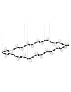 Lámpara colgante Zen – Pujol – Lámpara de techo tipo bola, Acabado negro, 10+24 luces 2