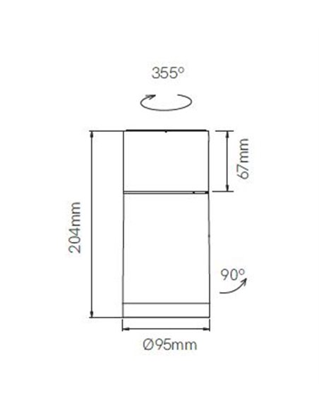 Lámpara proyector de techo Nox – Beneito & Faure – Foco cilíndrico, Lámpara LED orientable 355º-90º, Temperatura regulable 2.700