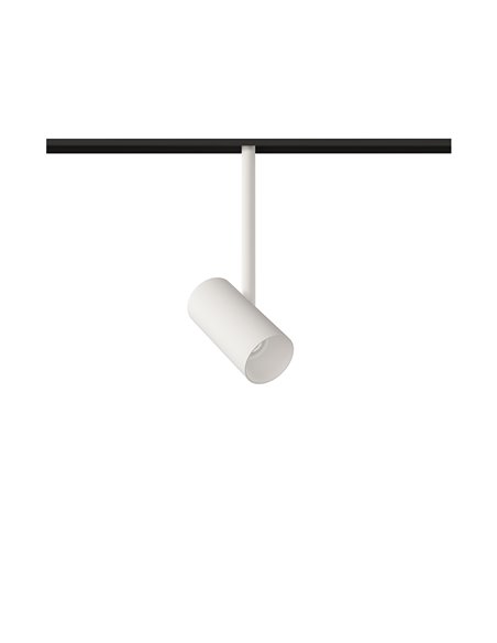 Proyector de carril 48V Dot – Beneito & Faure – Lámpara LED 2700K/3000K, Cabezal orientable 355º, Acabados: blanco/negro