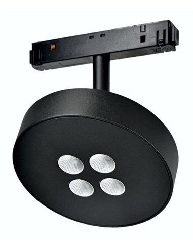 Proyector de carril magnético 48V Cookie – Beneito & Faure – Lámpara LED 2700K o 3000K, Aluminio blanco o negro