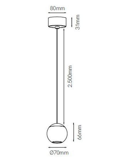 Lámpara colgante Bora – Beneito & Faure – Lámpara moderna Ø 7 cm, LED 2700K/3000K