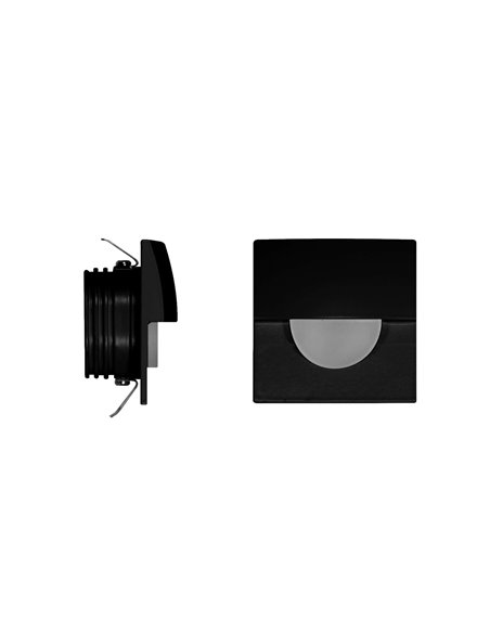 Lámpara empotrable de pared Skin – Beneito & Faure – Lámpara cuadrada de aluminio en blanco o negro, LED 3000K, 5 cm
