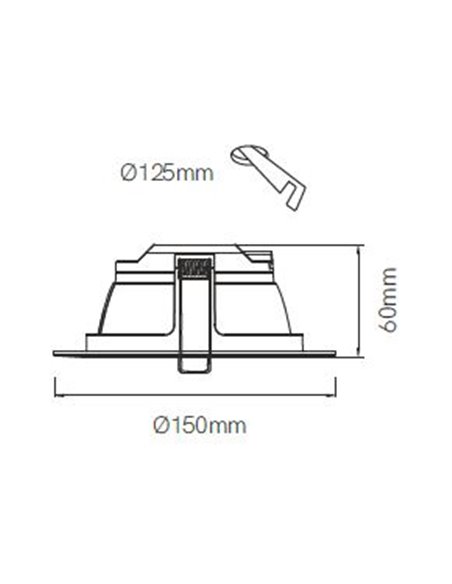 Lámpara empotrable downlight Noi – Beneito & Faure – Lámpara redonda LED 3000K/4000K, Regulable, Ø 15 cm