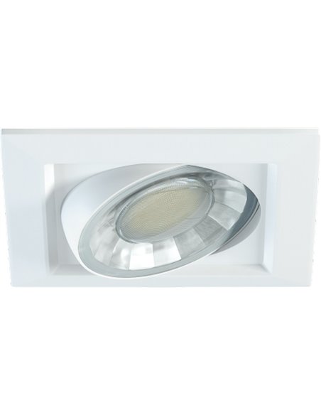 Empotrable de techo Compac C – Beneito & Faure – Downlight cuadrado blanco, LED 8W 2700K/3000K
