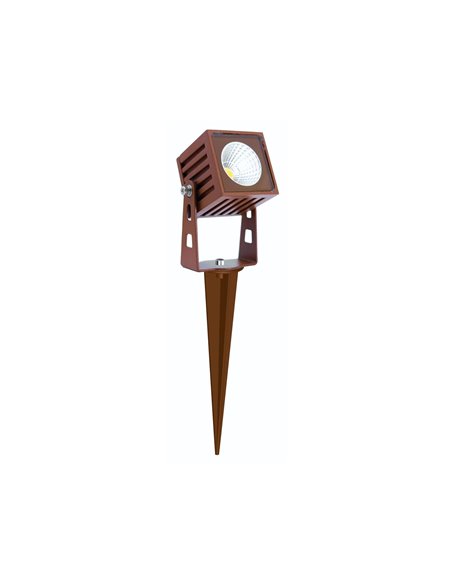 Lámpara de suelo de exterior Zas Square – Beneito & Faure – Moderna estaca LED 3000K, Lámpara para iluminar jardines