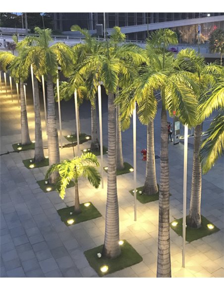 Empotrable de suelo Sigma – Beneito & Faure – Lámpara de exterior LED 3000K IP65, Acero inoxidable, Medidas: Ø 10 cm, Ø 21 cm
