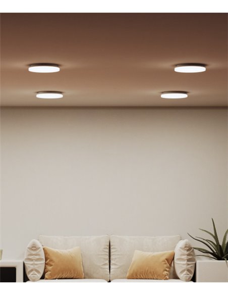 Plafón de techo Kora R – Beneito & Faure – Lámpara redonda LED, Temperatura de color regulable: 2.700K/3.200K/4.000K