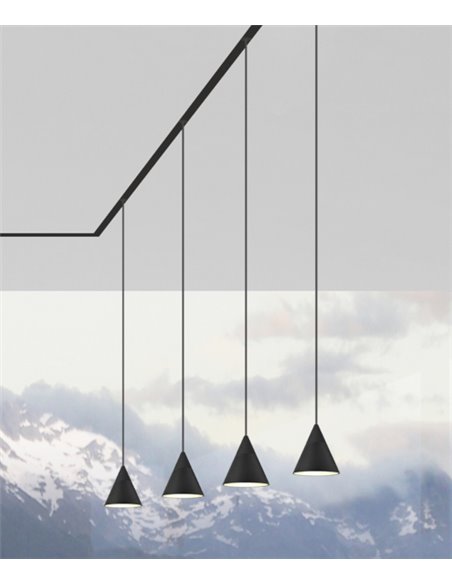 Lámpara colgante de carril magnético 48V Zoe – Beneito & Faure – Lámpara decorativa LED 2700K/3000K, Ø 7,2 cm
