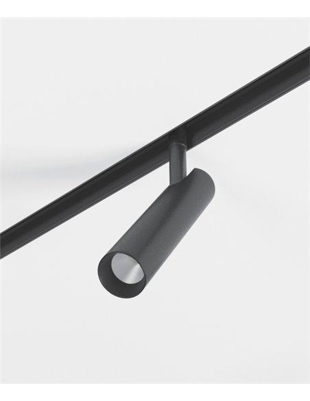 Lámpara para carril magnético 48V Alp – Beneito & Faure – Proyector orientable LED 2700K / 3000K, Aluminio blanco o negro
