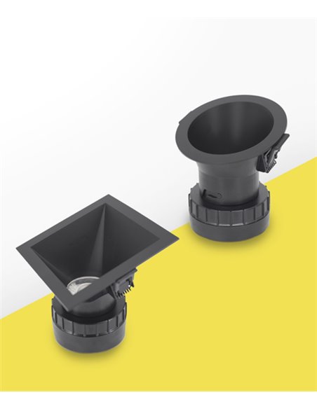 Lámpara de techo empotrable Pulcom Square – Beneito & Faure – Lámpara apta para baño IP44, Temperatura color regulable: LED 2.70