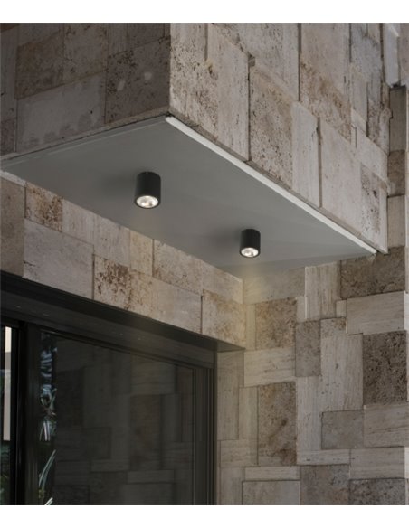 Aplique / Plafón Goz - Faro - Foco LED exterior cilindrico gris oscuro