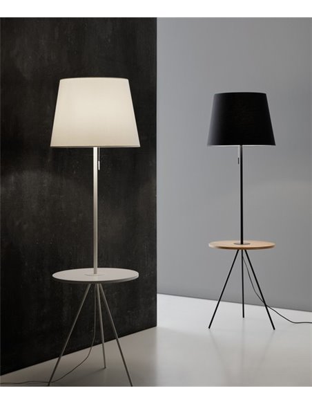 Lámpara de pie Hold – Massmi – Lámpara con mesita de madera, Altura: 168 cm
