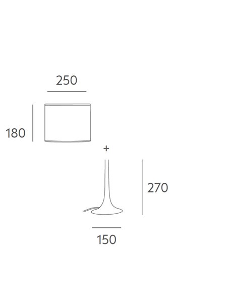 Lámpara de mesa Simplicity – Massmi – Lámpara moderna de mesa, Pantalla de tela cuadrada, 1xE27
