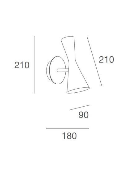 Lámpara de pared Exa – Massmi – Estructura de hierro pintado, Lámpara vintage