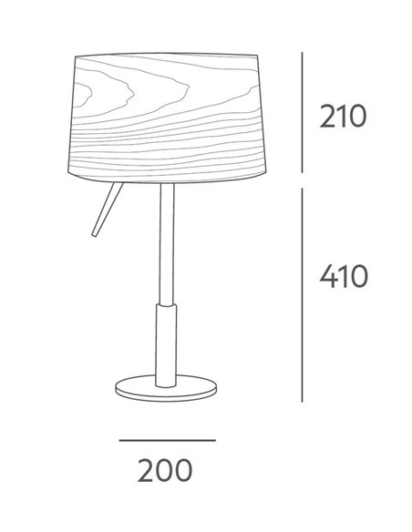 Lámpara de mesa Nordic – Massmi – Lámpara de estilo nórdica, Pantalla de madera, 2 tamaños