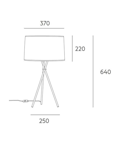Lámpara de pie Loulu – Massmi – Lámpara trípode, Pantalla de algodón, Altura: 168 cm