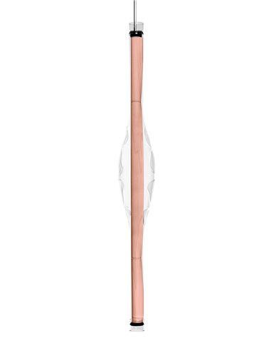 Lámpara colgante Dune Vertical – LZF – Lámpara de madera natural y vidrio soplado, LED regulable, Alto: 120 cm