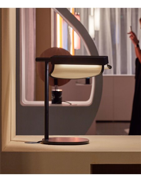 Lámpara de mesa Omma – LZF – Pantalla de madera 1 hoja/2 hojas, LED 3000K regulable, Altura: 37 cm