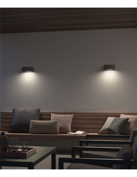 Aplique de exterior Isora Down - Dopo - Novolux - Lámpara rectangular IP 65, Largo: 20,6 cm