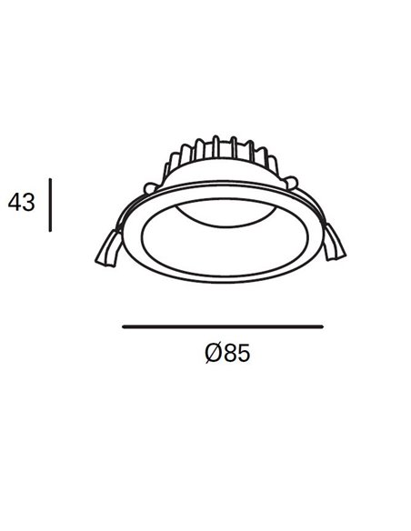 Lámpara downlight empotrable Jet – FORLIGHT – Lámpara de techo redonda de aluminio blanco, LED 3000K o 4000K, 4 tamaños