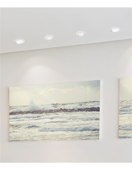 Lámpara de techo empotrable Sound Plus – FORLIGHT – Downlight blanco, 2 tamaños: 7.8 / 8,1 cm