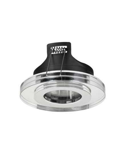 Downlight de techo Rame – FORLIGHT – Lámpara cromada empotrable, 8W GU10, Apto para exterior (IP65)