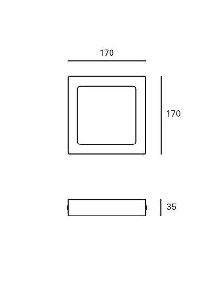 Plafón de techo Easy Surface – FORLIGHT – Lámpara cuadrada blanca, LED 3000K o 4000K, Disponible en 3 tamaños