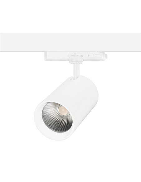 Lámpara de carril trifásico Tent – FORLIGHT – Foco blanco o negro de aluminio, LED 3000K o 4000K