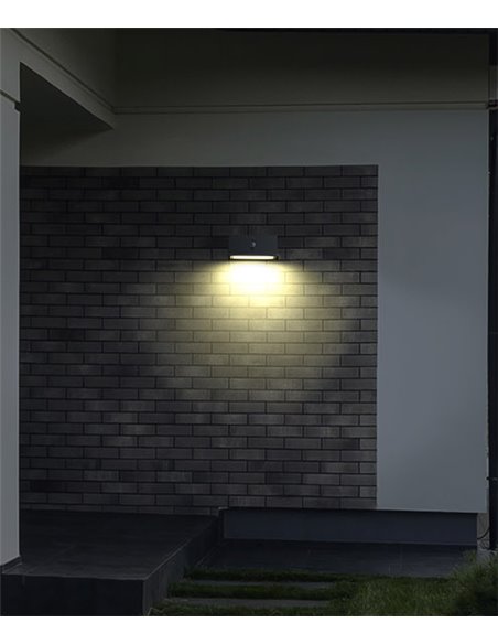 Lámpara de pared solar Top – FORLIGHT – Aplique de exterior antracita, LED 3000K 400lm