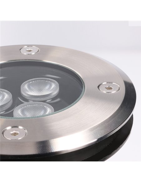 Lámpara de exterior para suelo Ringo – FORLIGHT – Foco de acero inoxidable, LED 3000K o 4000K, Diámetro: 11 cm