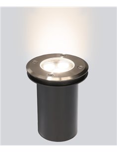 Lámpara de exterior para suelo Ringo – FORLIGHT – Foco de acero inoxidable, LED 3000K o 4000K, Diámetro: 11 cm
