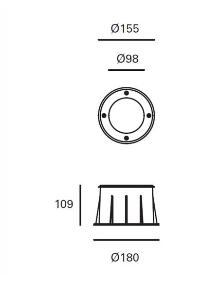 Lámpara de exterior para suelo Ringo – FORLIGHT – Foco LED 3000K, Diámetro: 15,5 cm