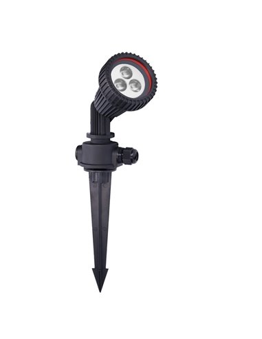 Lámpara estaca de exterior – FORLIGHT – Proyector de suelo negro, GU10 IP65, Apto para ambientes salinos