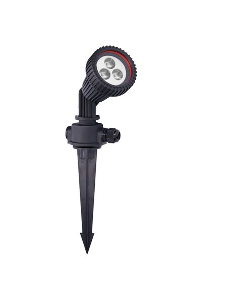 Lámpara estaca de exterior – FORLIGHT – Proyector de suelo negro, GU10 IP65, Apto para ambientes salinos
