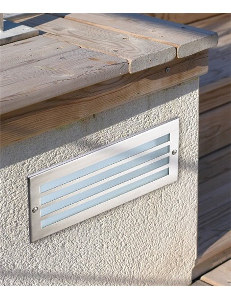 Lámpara empotrable de exterior Tamesis – FORLIGHT – Lámpara de pared de aluminio, E27 IP44, Tapa incluida