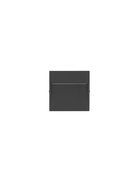 Aplique de pared de exterior Nod – FORLIGHT – Lámpara moderna cuadrada de aluminio, LED 3000K 210 lm, Medidas: 10,5 cm