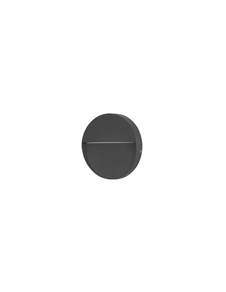 Aplique de pared de exterior Nod – FORLIGHT – Lámpara moderna redonda  de aluminio, LED 3000K 210 lm, Diámetro: 11 cm
