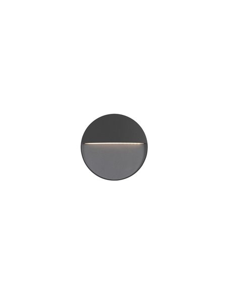 Aplique de pared de exterior Nod – FORLIGHT – Lámpara moderna redonda  de aluminio, LED 3000K 210 lm, Diámetro: 11 cm