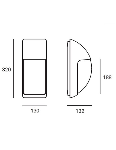 Aplique de pared de exterior Area – FORLIGHT – Lámpara moderna en 3 colores, Apto para ambientes salinos