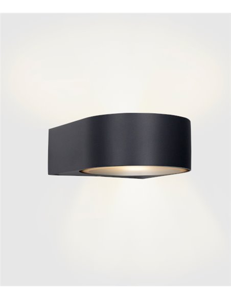 Aplique de pared de exterior Mayor – FORLIGHT – Lámpara de aluminio en gris y antracita, E27 15W IP44