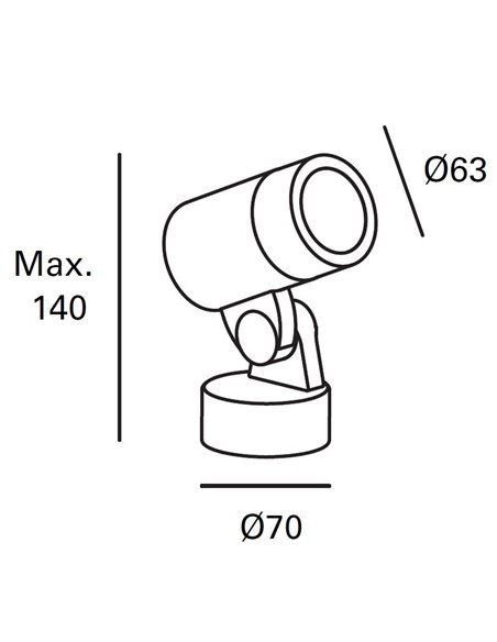 Lámpara proyector de exterior Eleve – FORLIGHT –  Apto para pared/techo/suelo, GU10 IP65