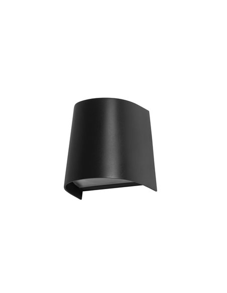 Aplique de pared de exterior Prisma – FORLIGHT – Lámpara moderna negra, Altura: 11 cm, Apto para ambientes salinos